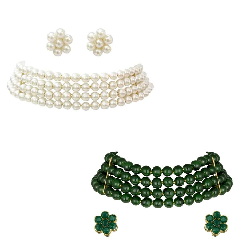 (Pack of 2) Pearl Choker Sets