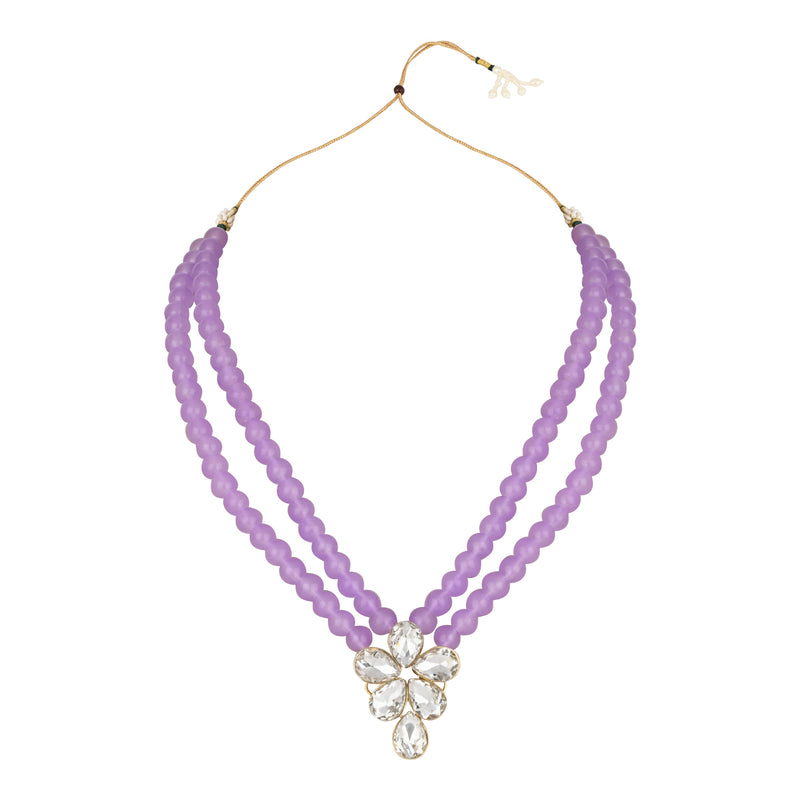 Vakratunda Purple Pearl & Kundan Mala
