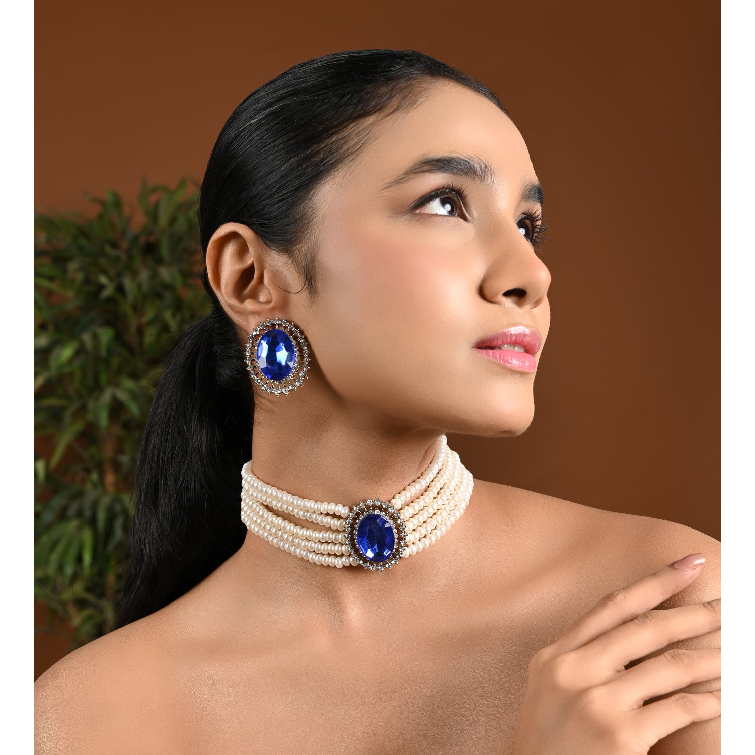 Roop Blue Choker Set