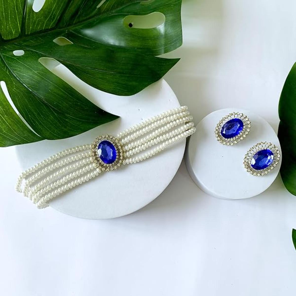 Roop Blue Choker Set