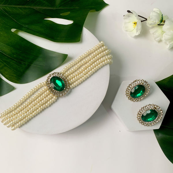 Roop Green Choker Set