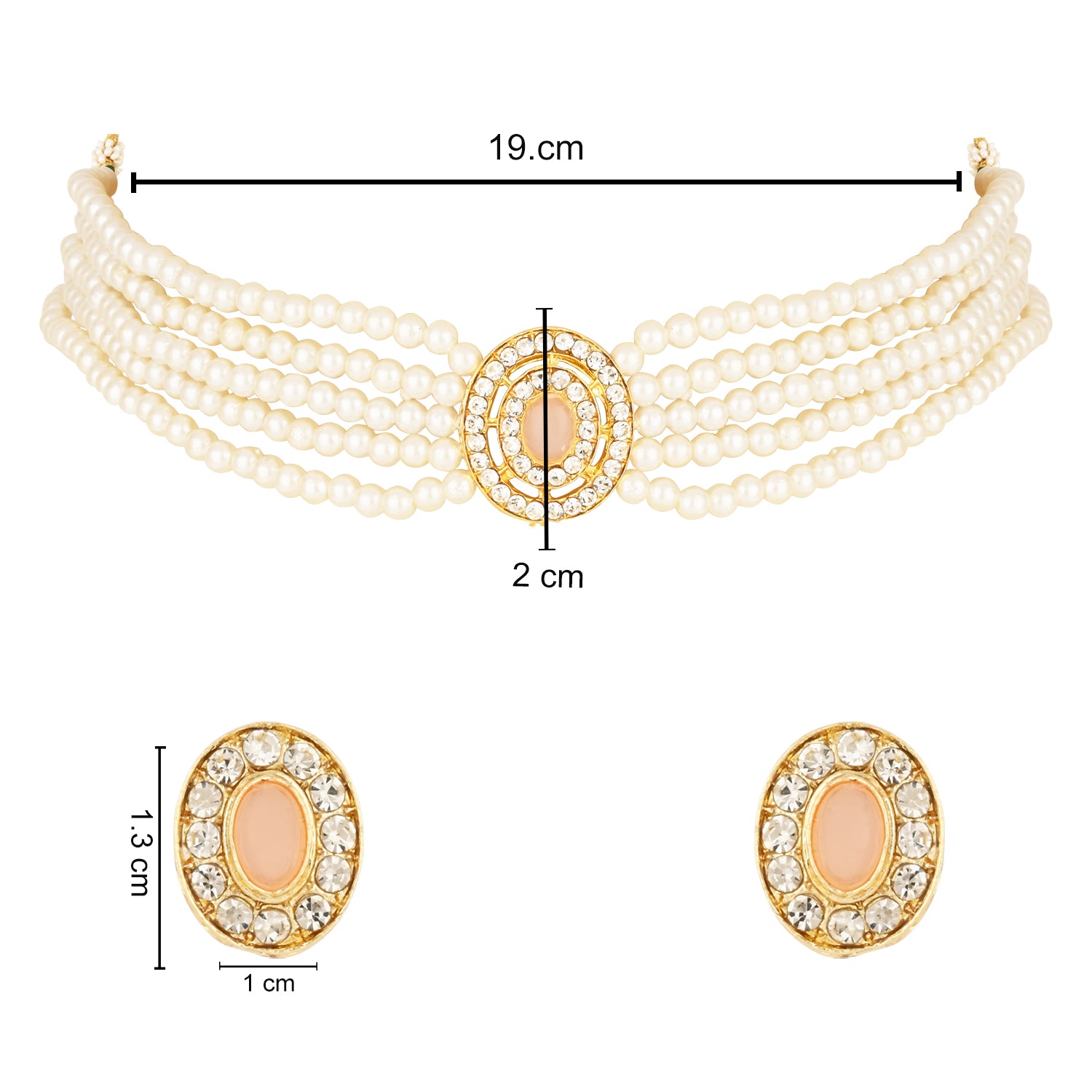 Anaya Peach Choker Set