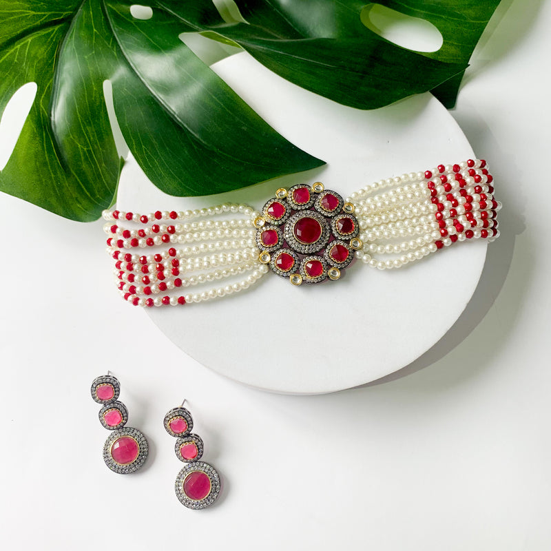 Aliaa Pink Choker Set