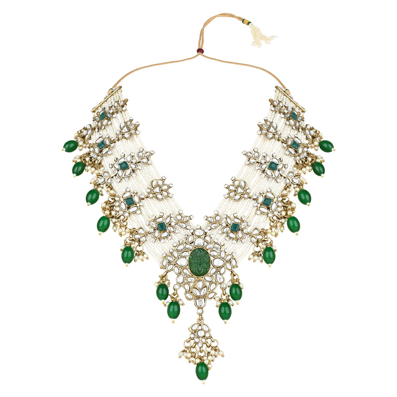 Manasvini Green Necklace Set