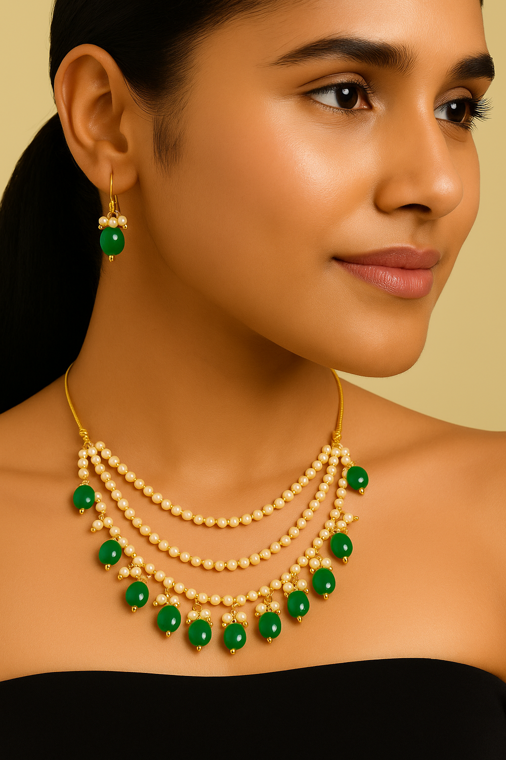 Malvika Green Necklace Set