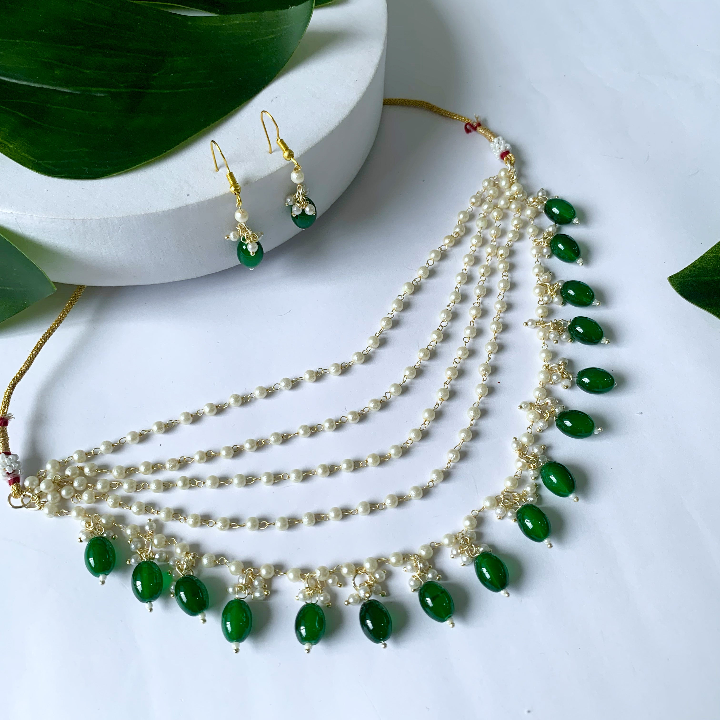 Malvika Green Necklace Set