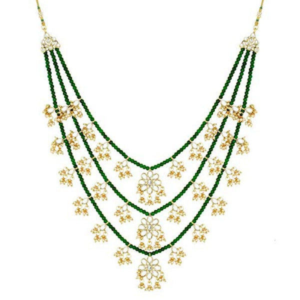 Siddhivinayak Green Pearl & Kundan Mala