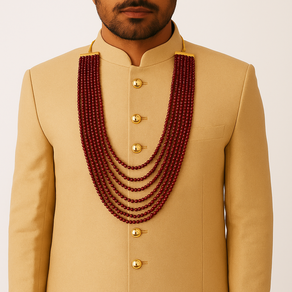 Viraj Maroon Necklace for Men