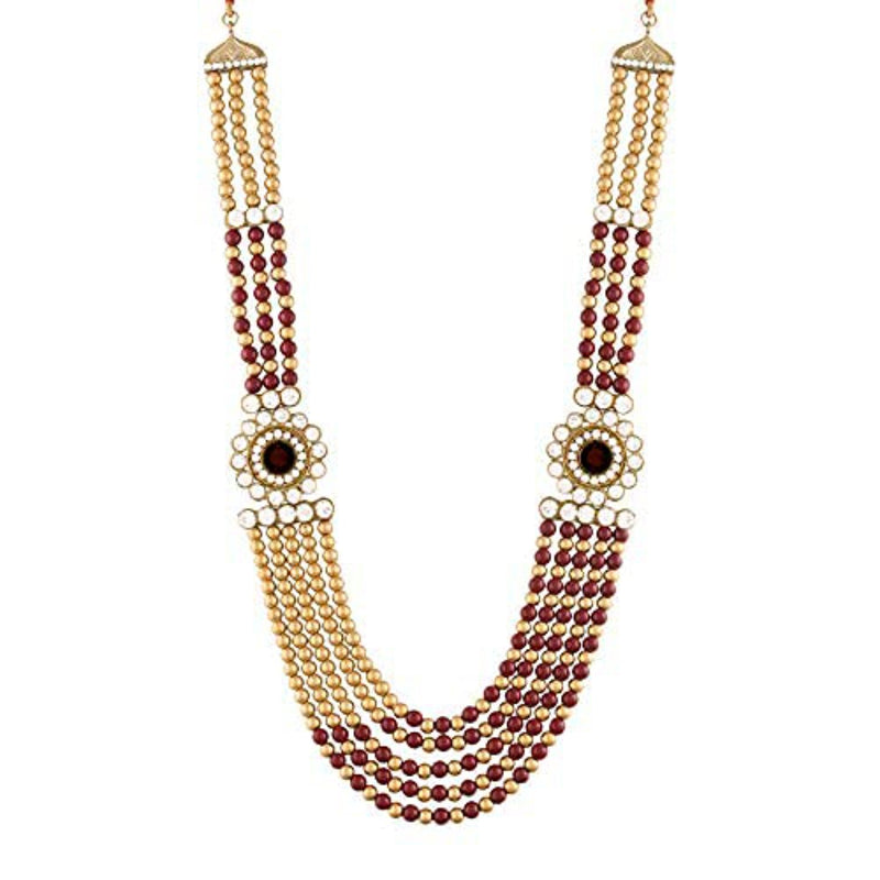 Bhupati Maroon Pearl & Kundan Mala