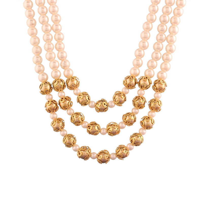 Dharmik Gold Pearl Mala