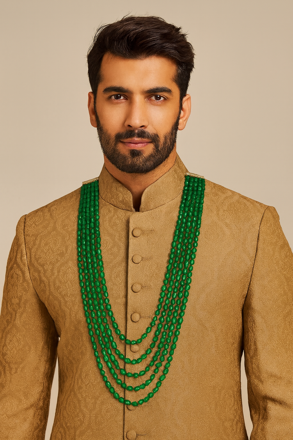 Kush Green Necklace For Men