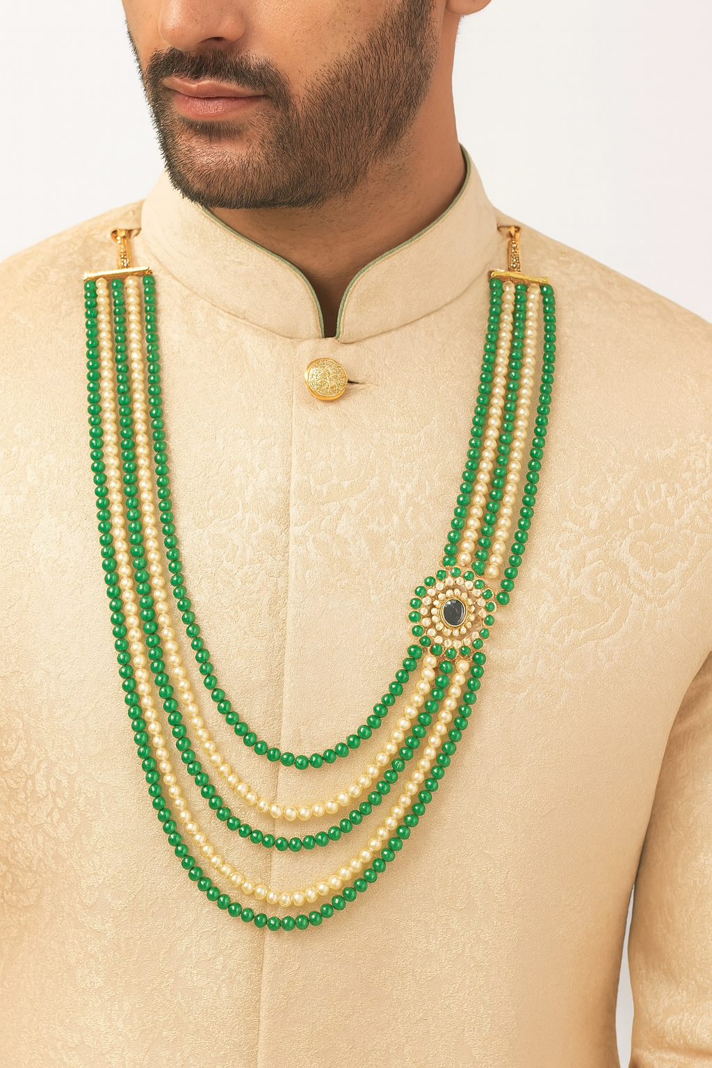 Samar Green Necklace For Men