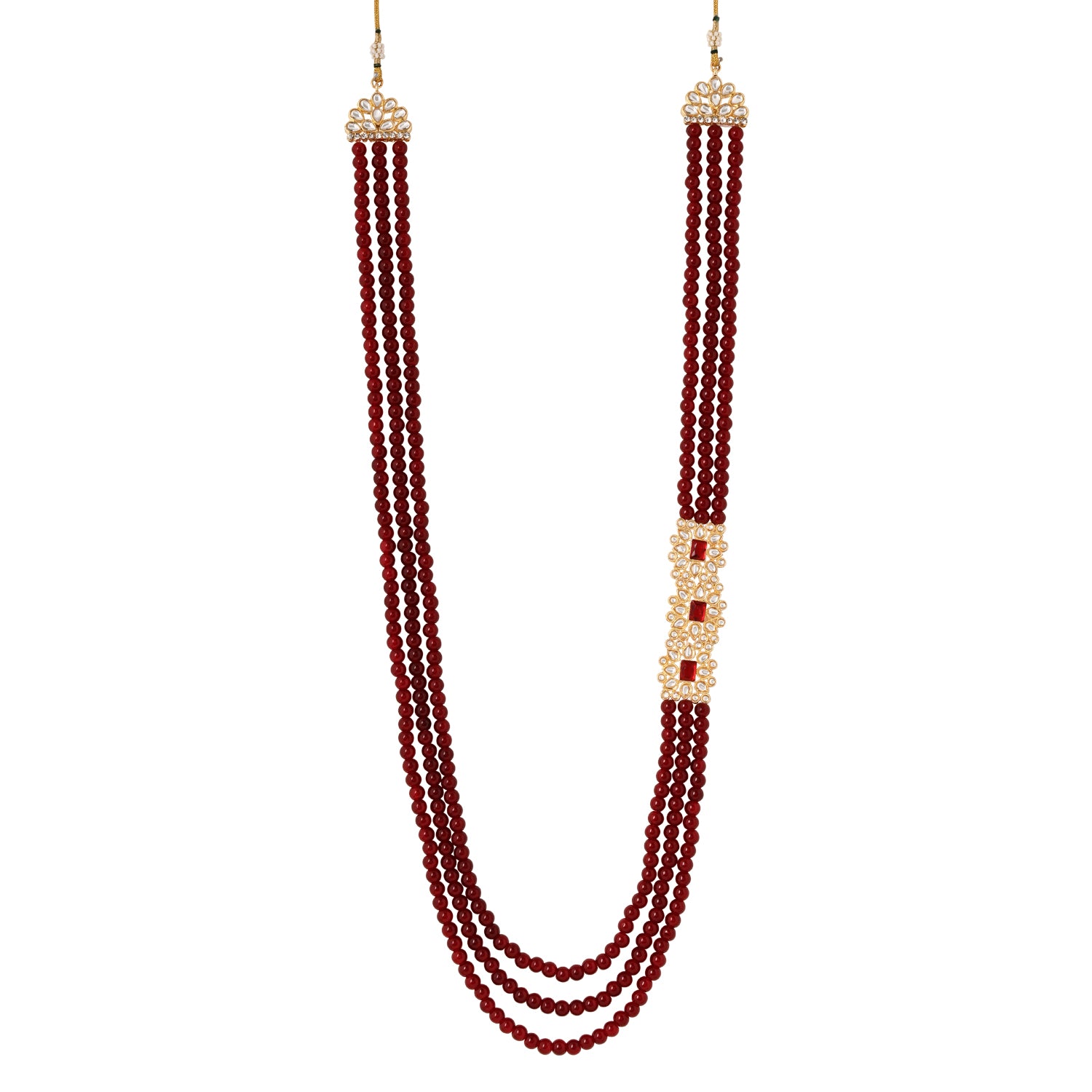 Shiv Maroon Necklace For Men