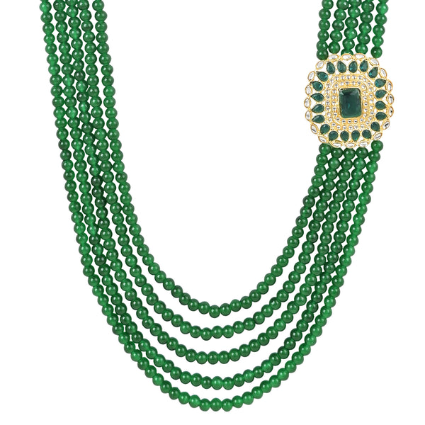 Yashvasin Green Pearl & Kundan Mala