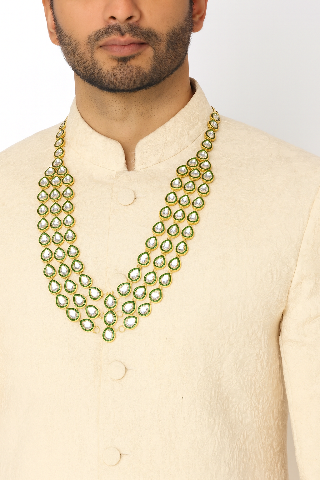 Jacky Bhagnani Green Necklace For Men