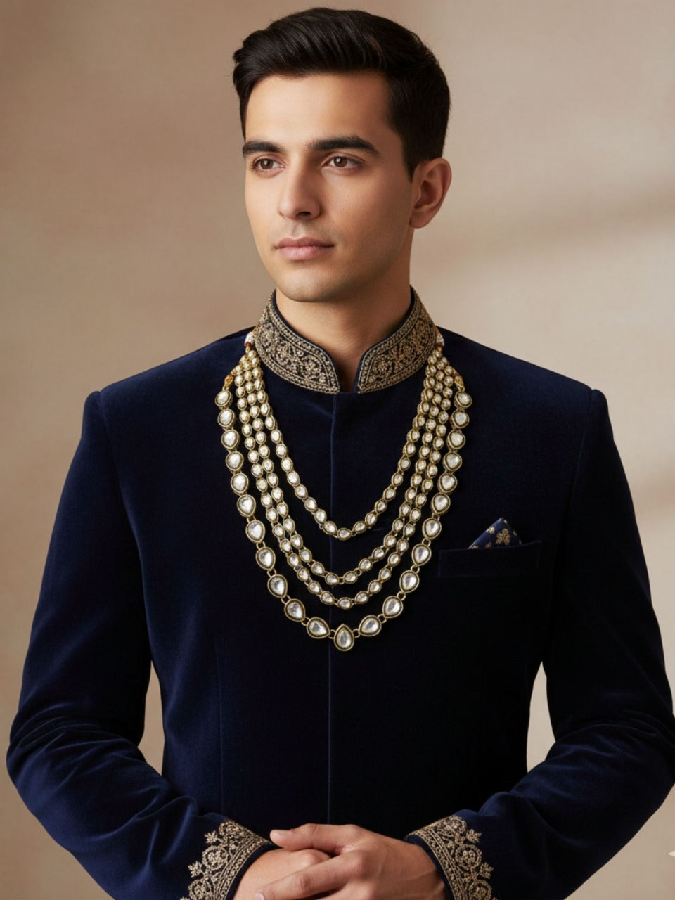 Jimish Maroon Necklace For Men