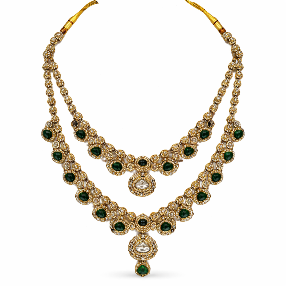 Ishan Khatter Inspired Green moissanite stone Heritage Mala
