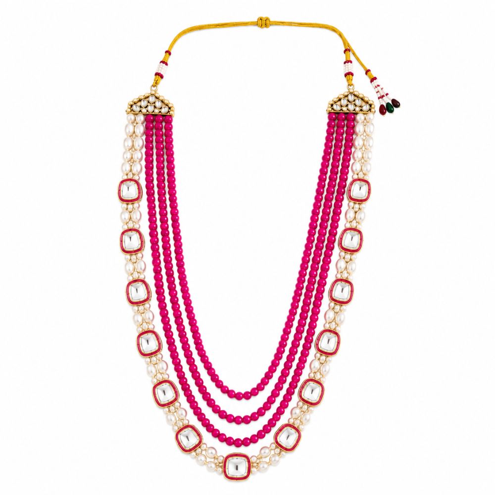Vendansh-Royal Kundan Pearl Layered Mala Necklace