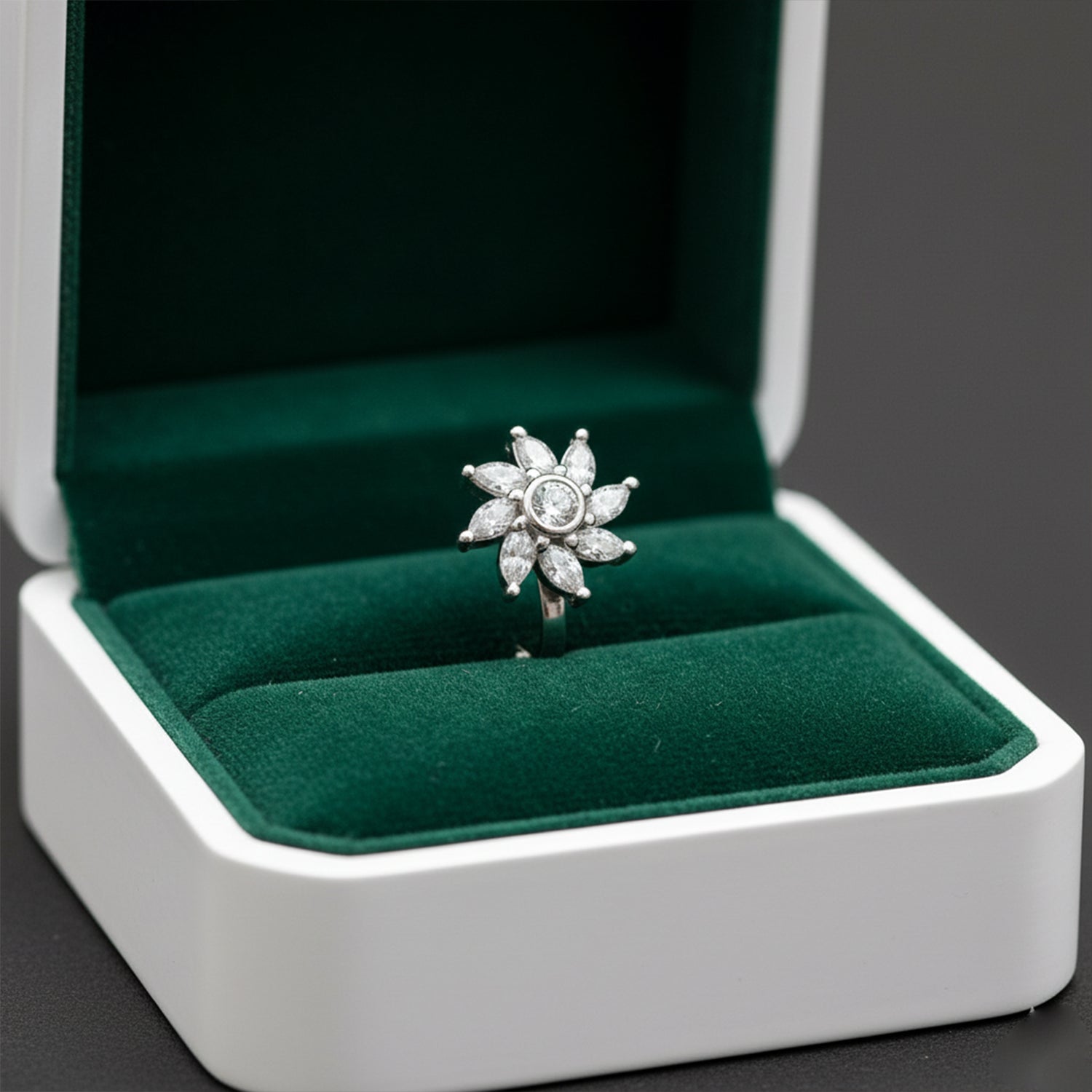 Aavisha - Stylish American Diamond Floral Nose Pin