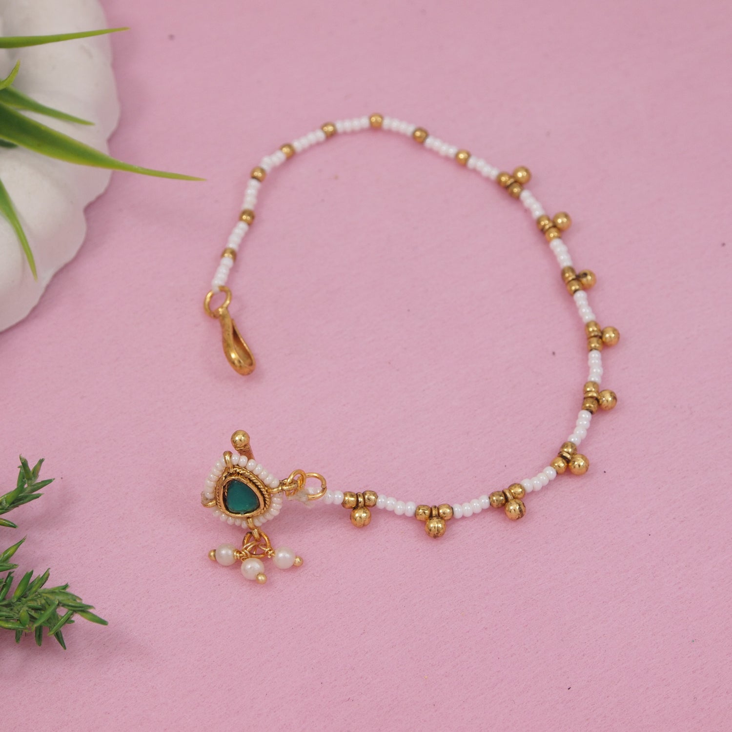 Apoorva - Green Nose Ring