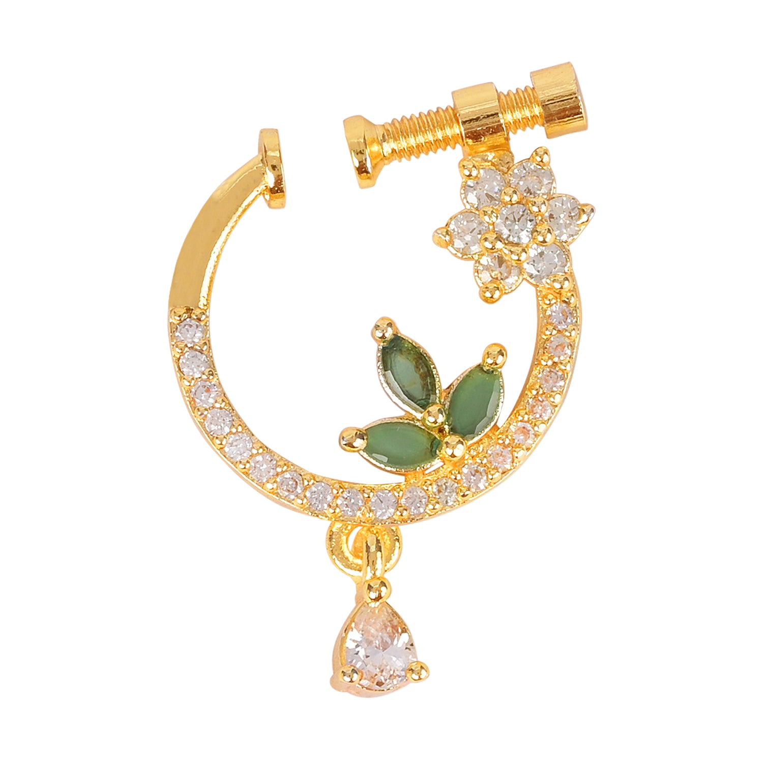 Jashvika- Green Nose Ring