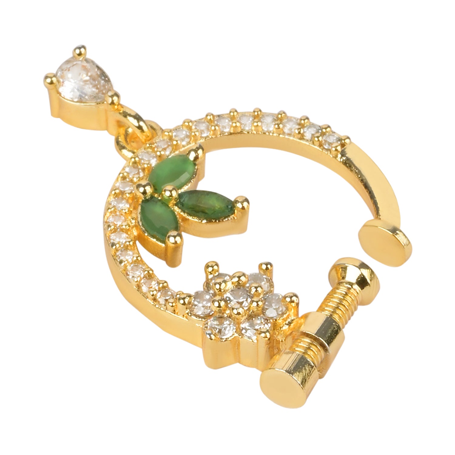 Jashvika- Green Nose Ring