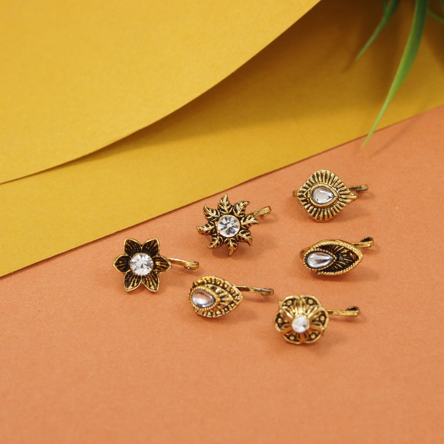 (Pack of 6 ) Stylish Nose Pins Combo