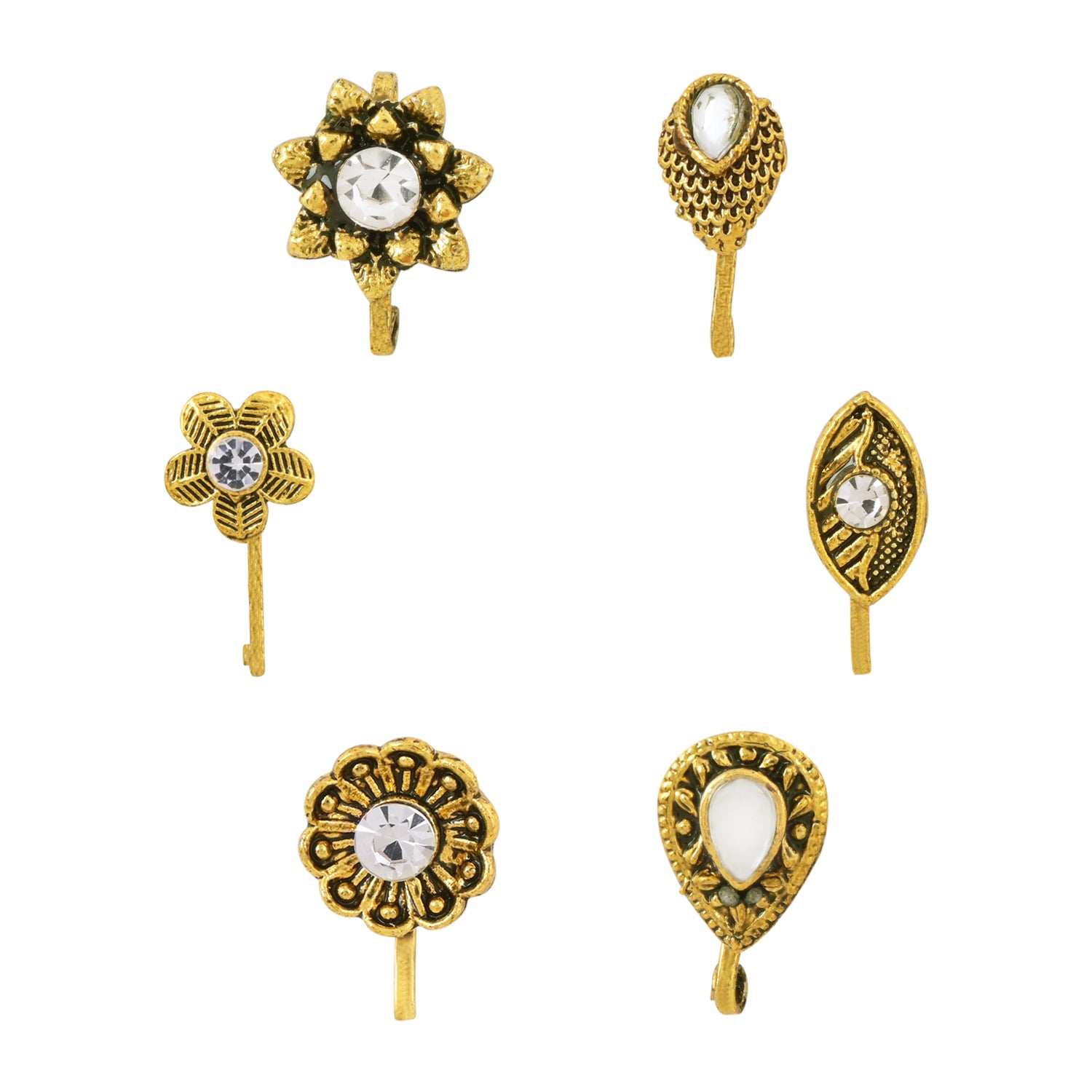 (Pack Of 6) Traditional Nose Pins Combo