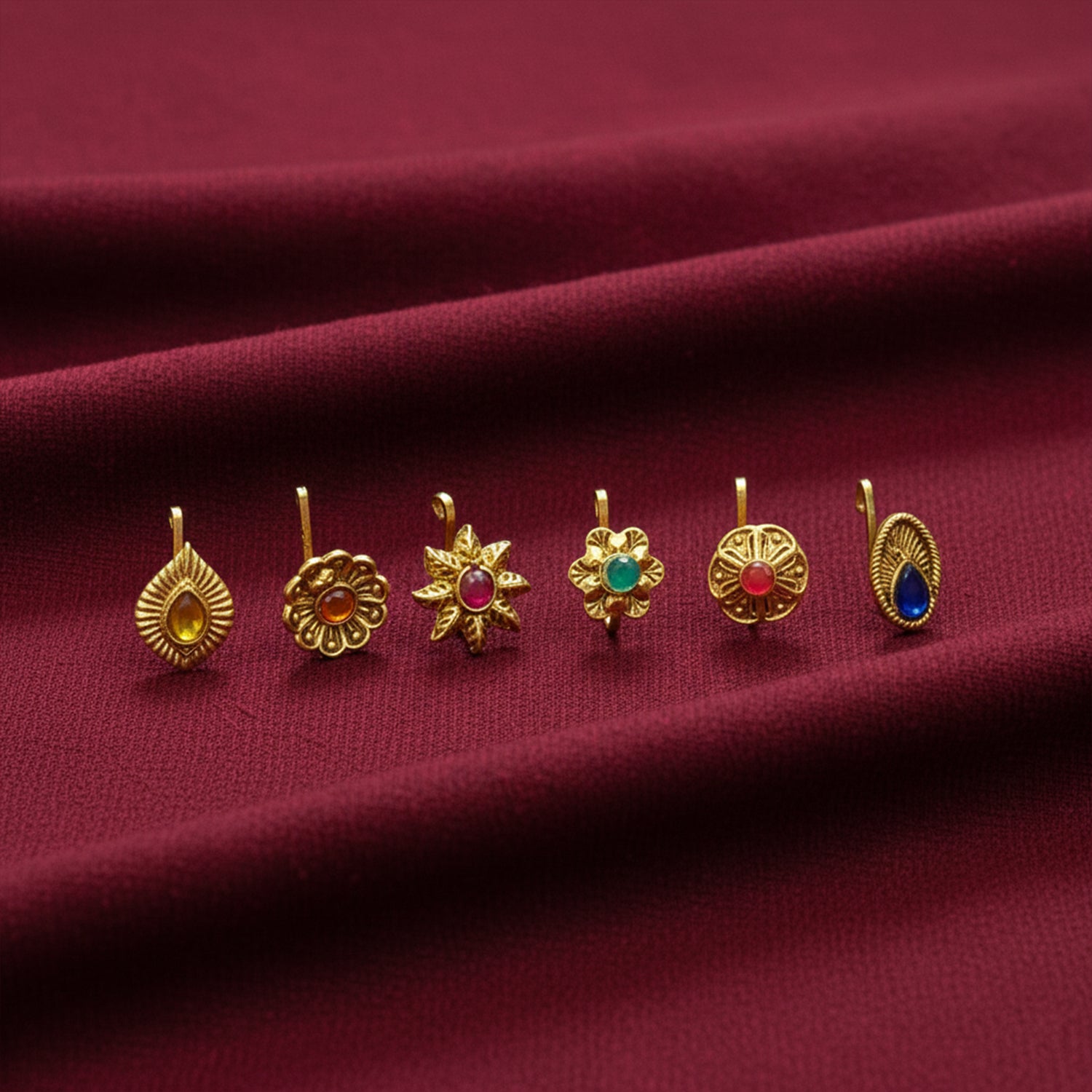 (Pack Of 6) Traditional Nose Pins Combo