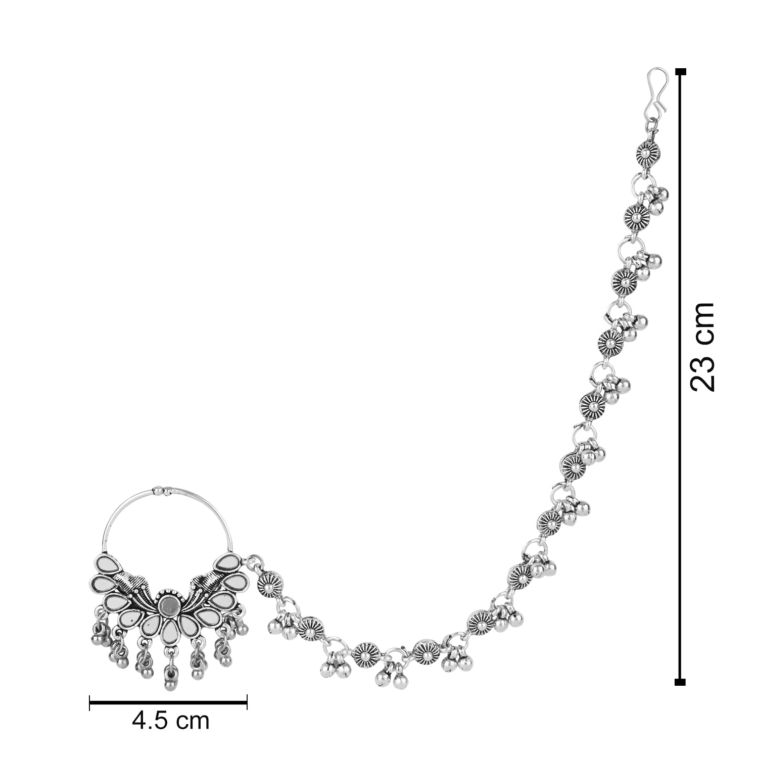 Dhvija Oxidised NoseRing