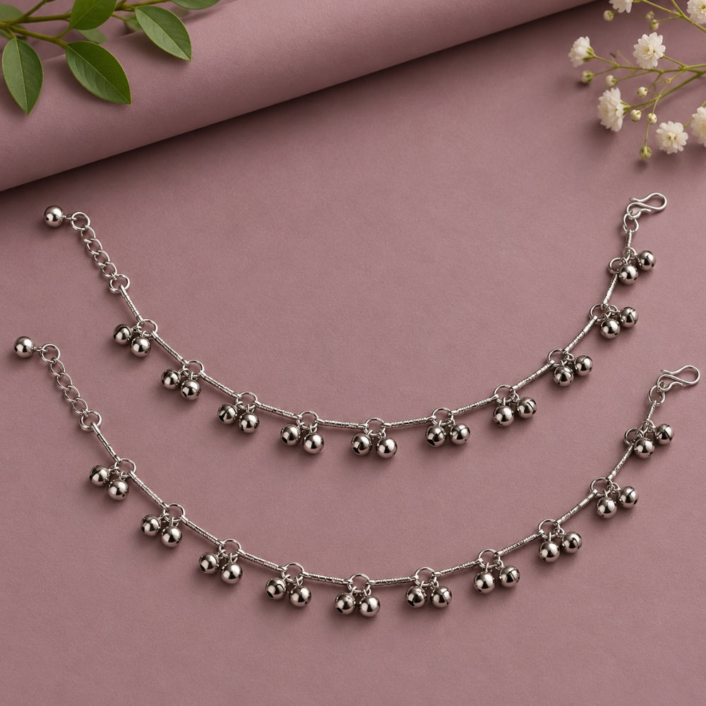 Sahya Oxidised Silver Ghungroo Anklets