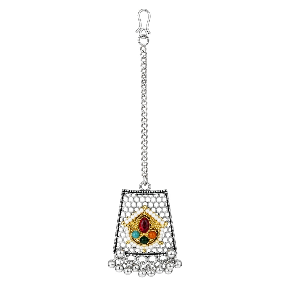 Shivali- Multicolour Oxidised Silver Choker Jewellery Set