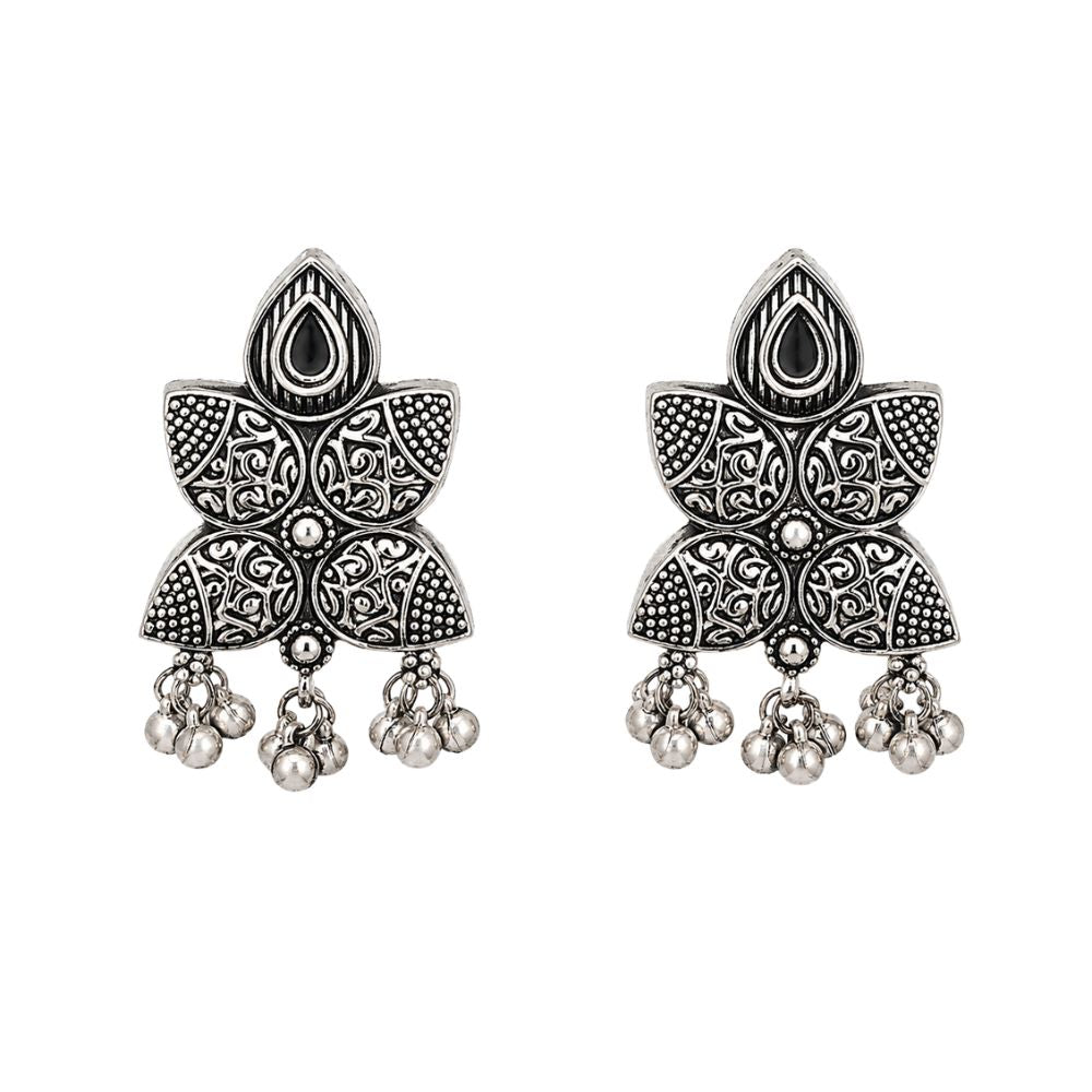Evara- Oxidised Silver Floral Choker Jewellery Set