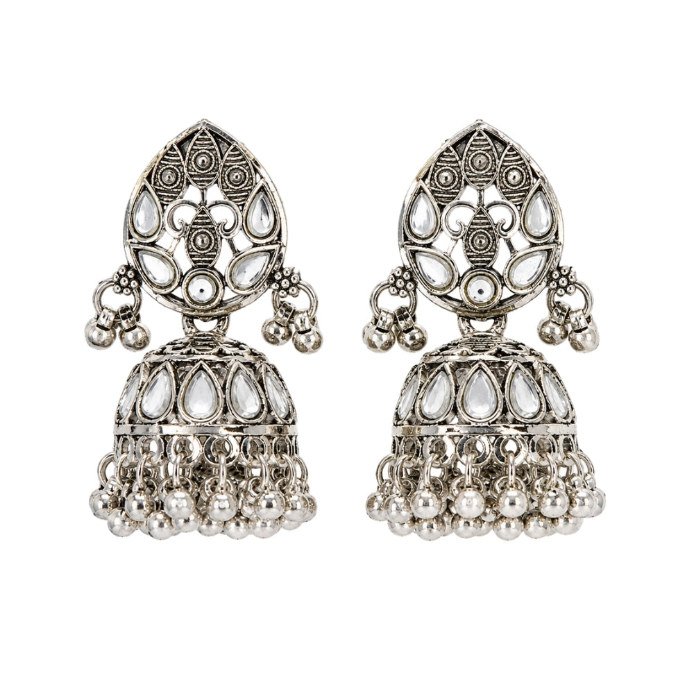 Aruvi- Oxidised Silver Statement Necklace Set