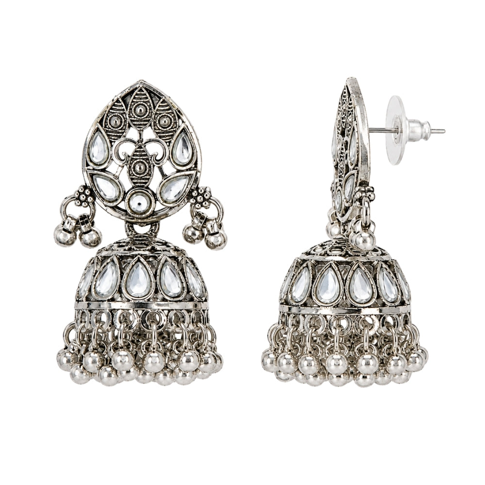 Aruvi- Oxidised Silver Statement Necklace Set
