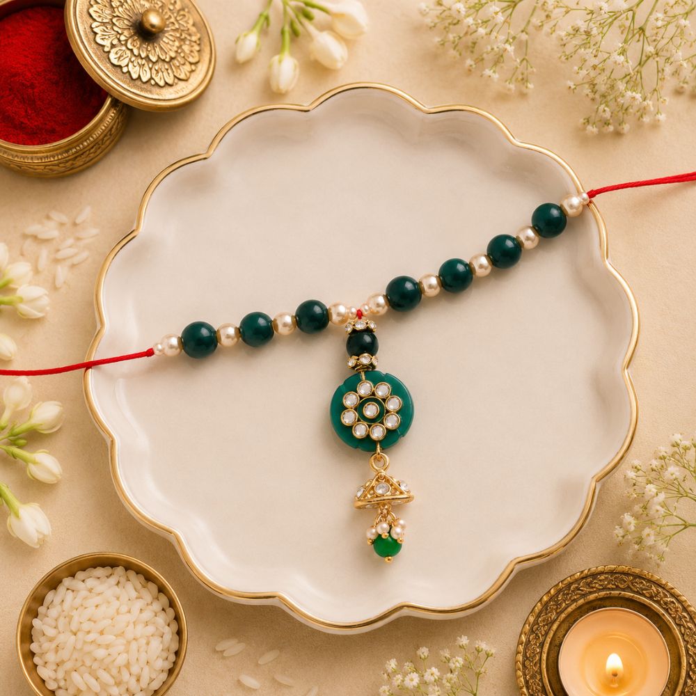 Gold Plated Hanging Pearl Studded Bracelet