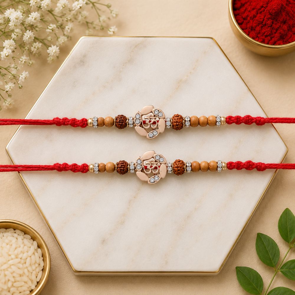 Designer Pearl Beads Studded Rakhi Bracelet for Brother/ Bhaiya
