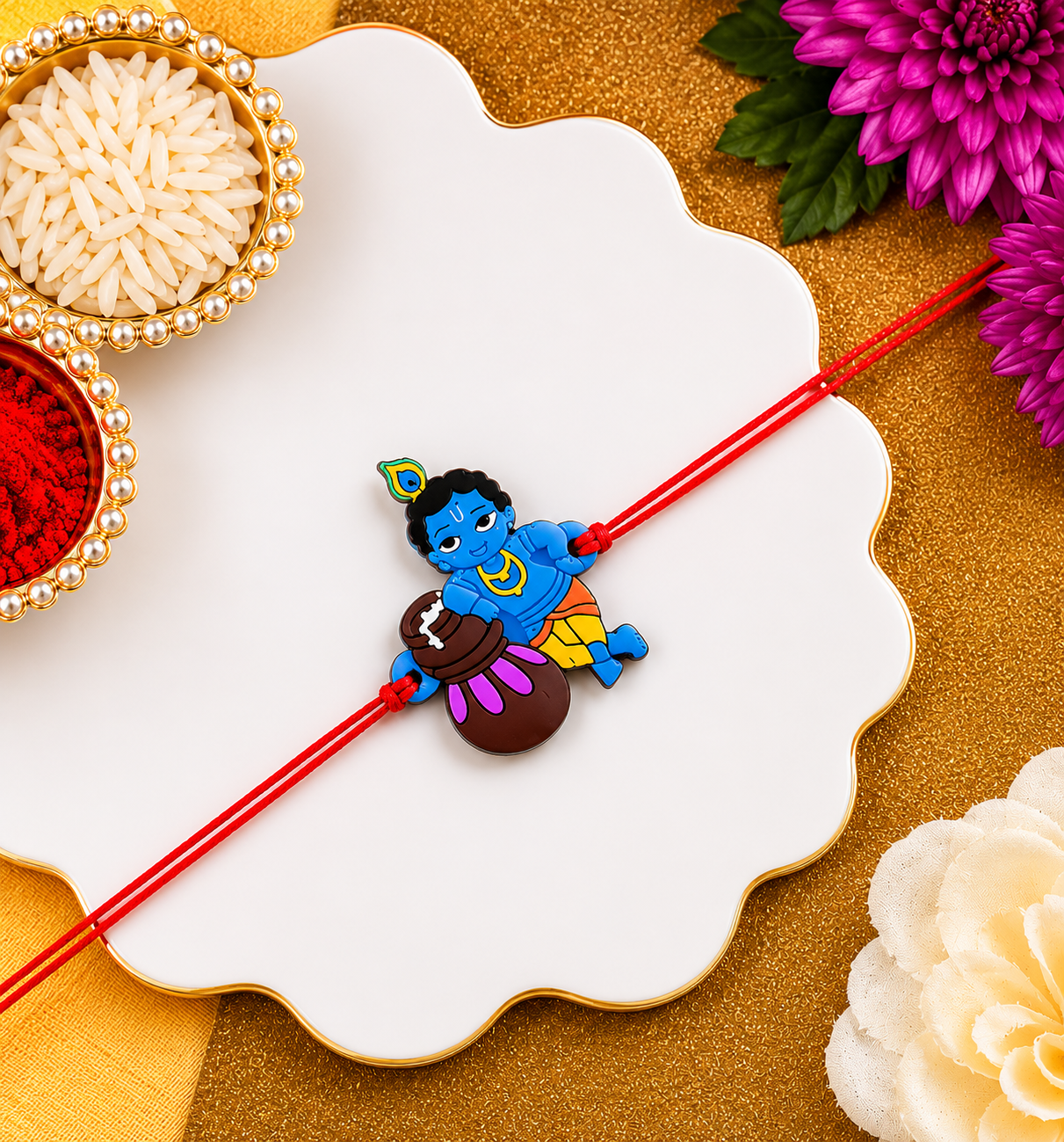 Adorable Kid's Little Krishna Cartoon character Rakhi