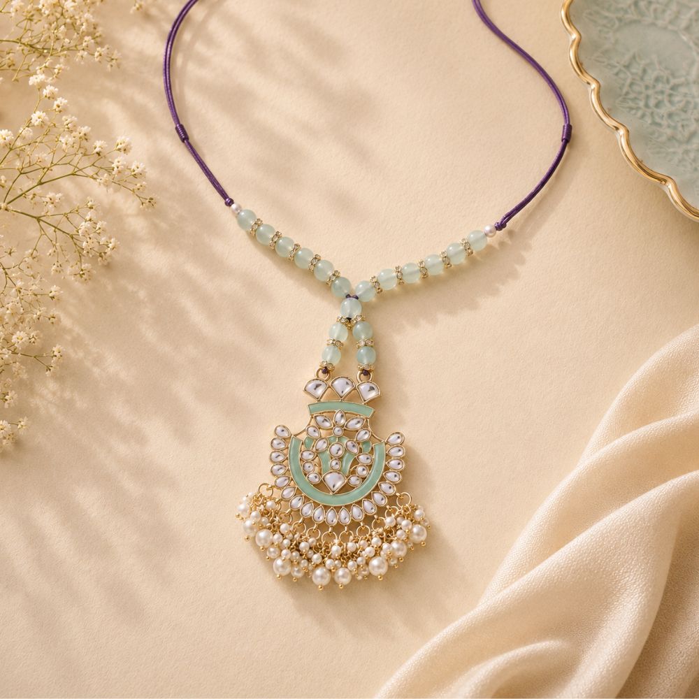 Gold Plated Designer Kundan Pearl Bracelet