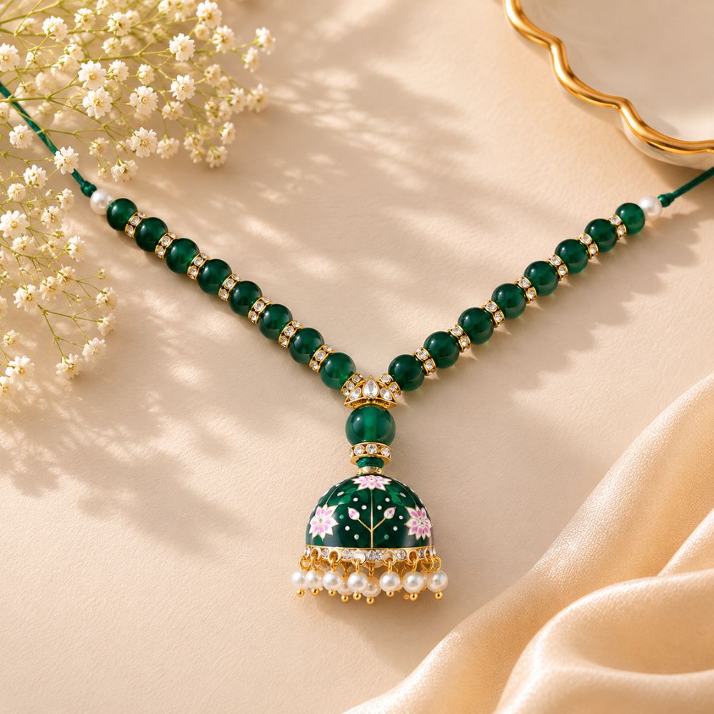 Gold Plated Designer Kundan Pearl Bracelet