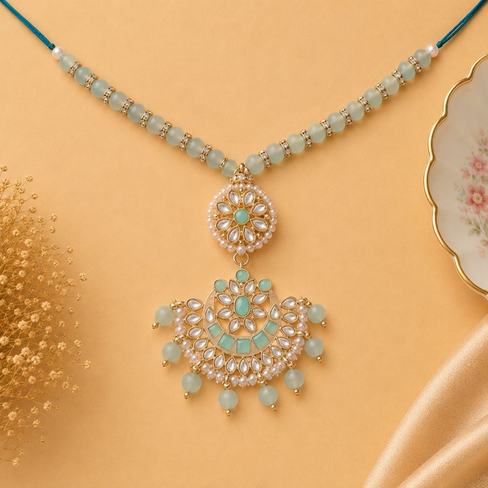 Gold Plated Designer Kundan Pearl Bracelet