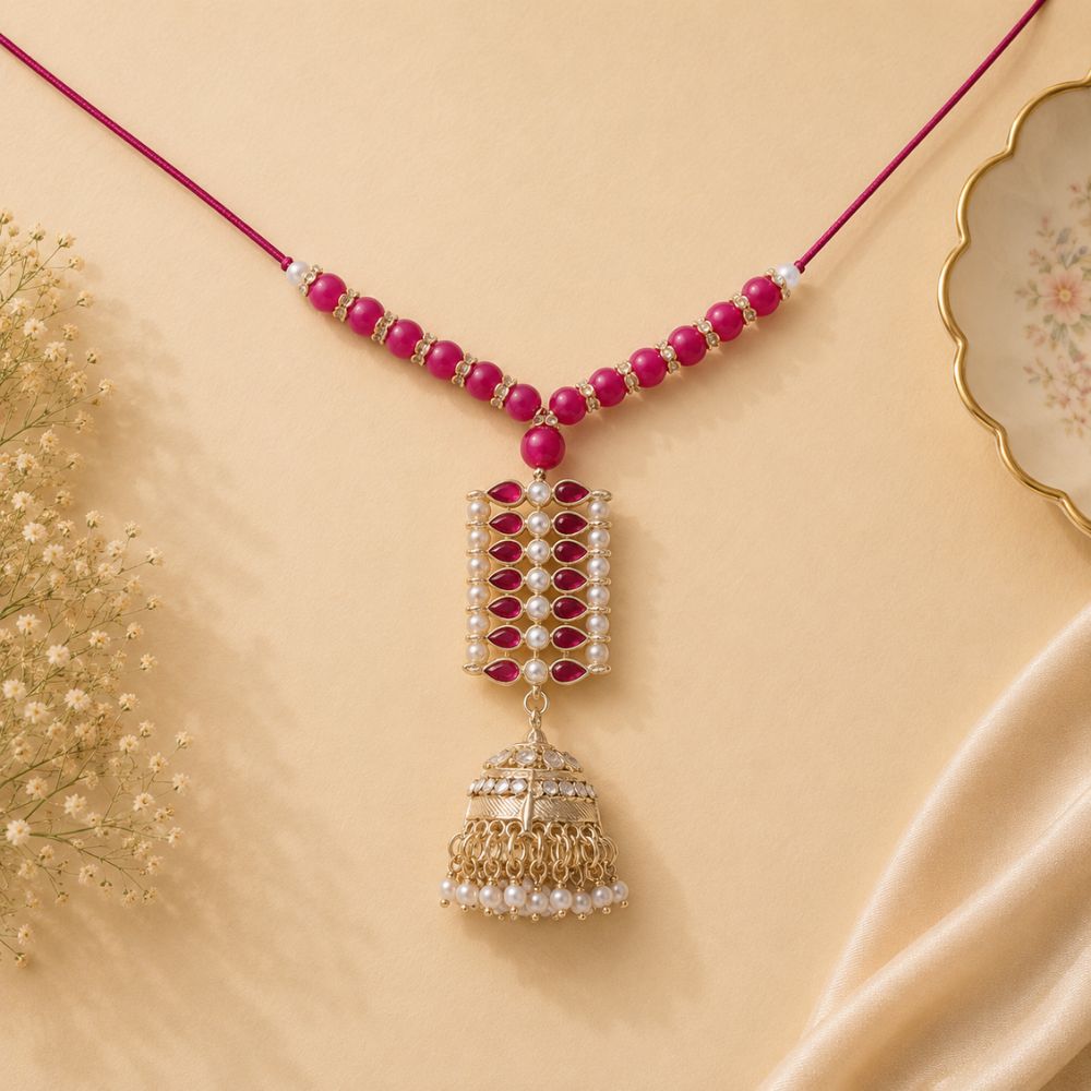 Gold Plated Designer Kundan Pearl Bracelet