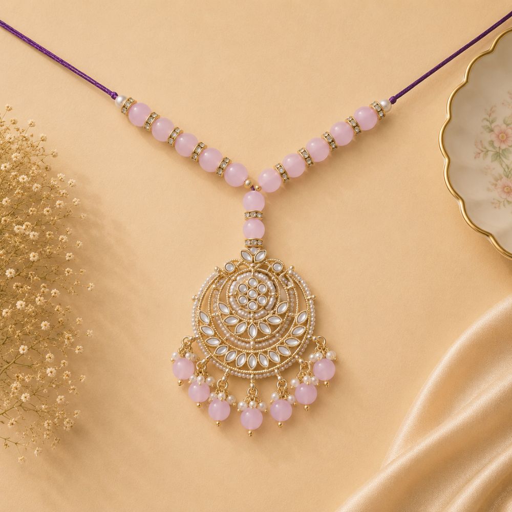 Gold Plated Designer Kundan Pearl Bracelet
