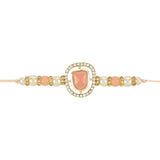 Dazzling Pearl Kundan Stone Rakhi with Roli Chawal & Card