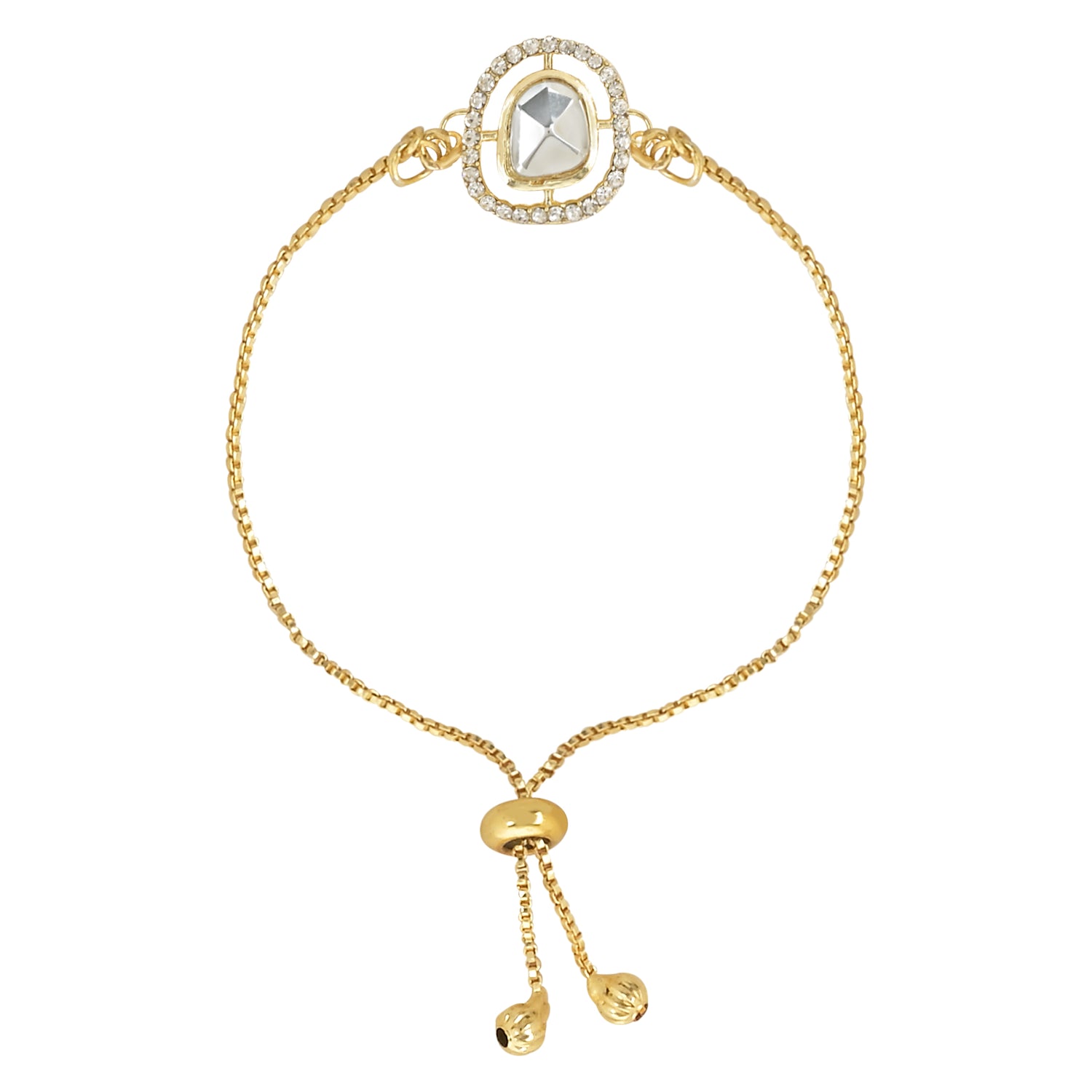 "Special Golden Tone Bracelet Style Bhabhi Rakhi "