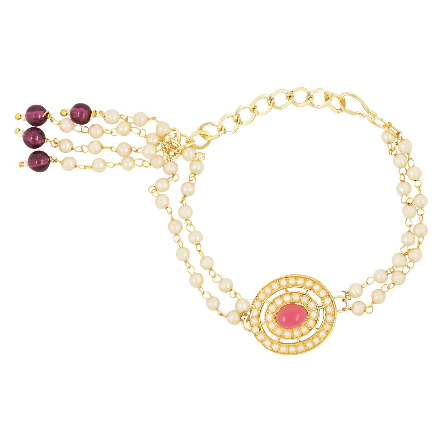 Alluring Pearl & Kundan Lumba Rakhi