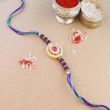 Beautiful Pearl Beads Rakhi with Roli Chawal & Card