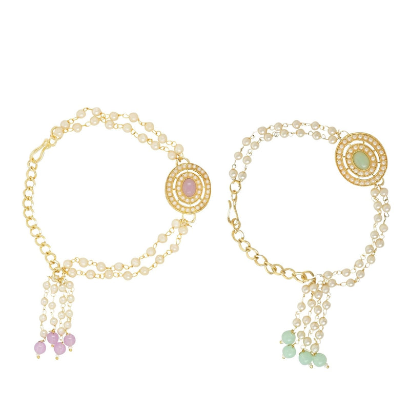 Alluring Pearl & Kundan Lumba Rakhi