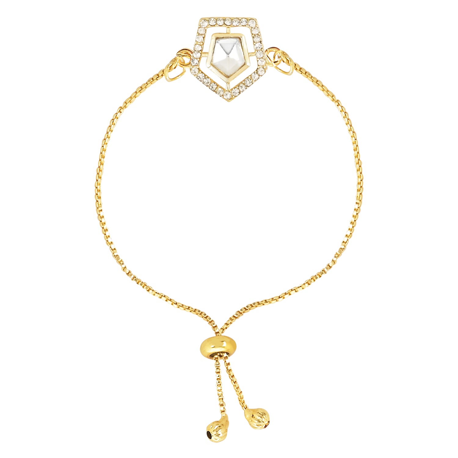 "Special Golden Tone Bracelet Style Bhabhi Rakhi "