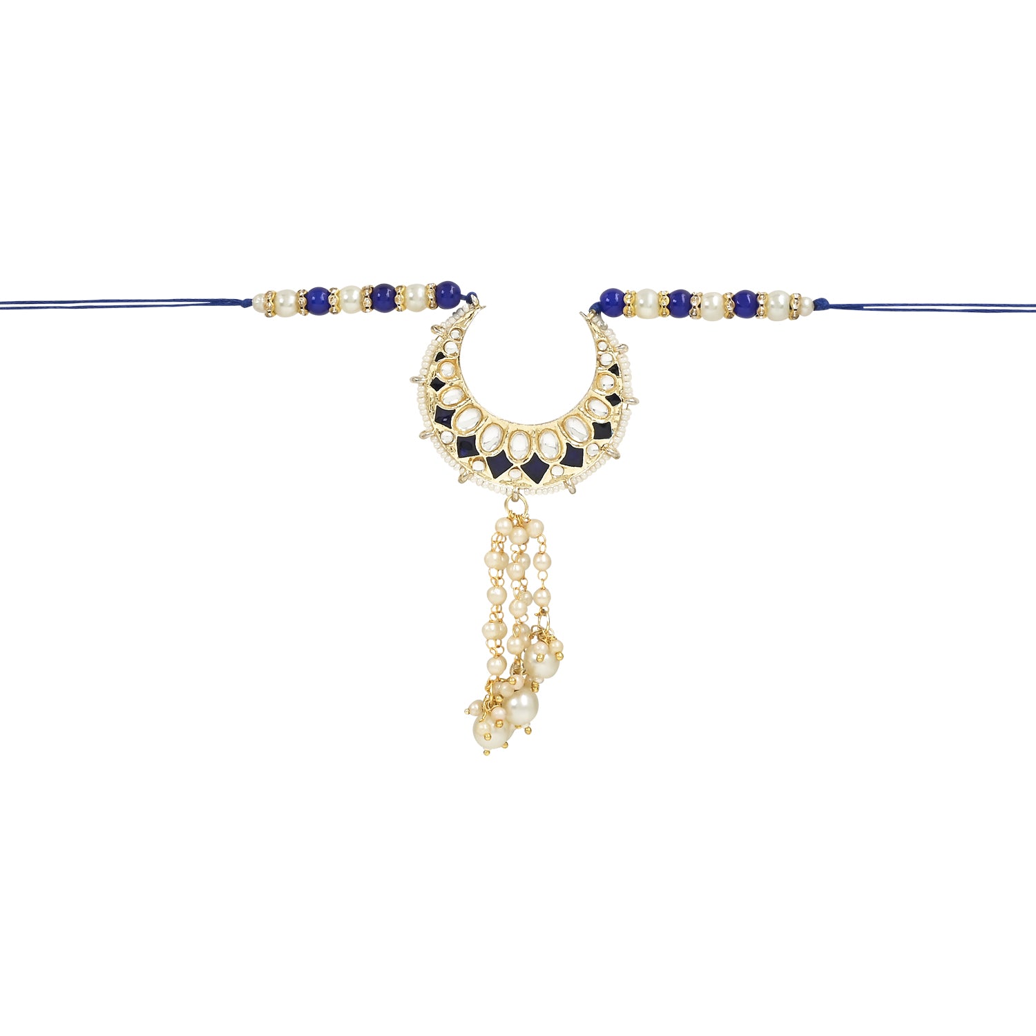 Alluring Pearl & Kundan Lumba Rakhi
